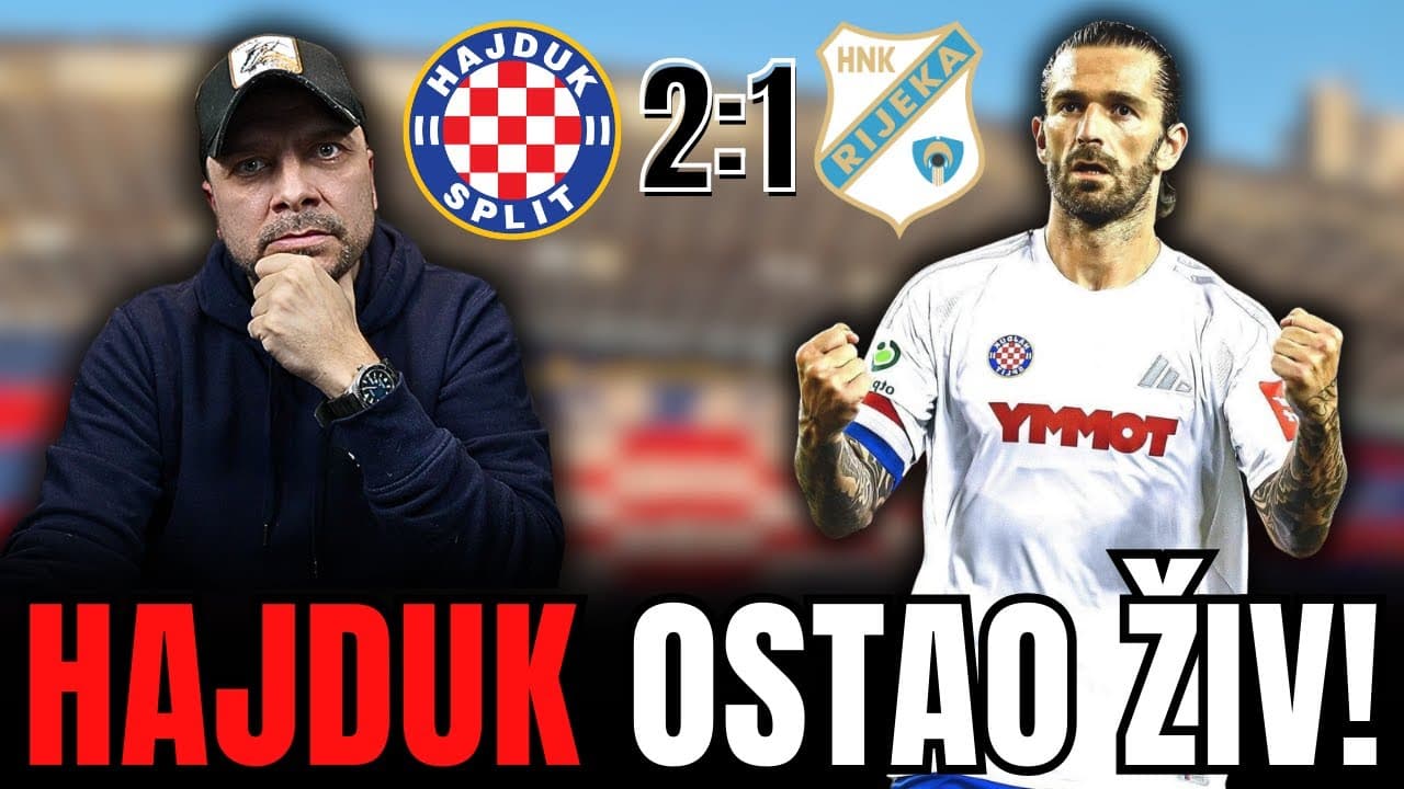 HAJDUK vs RIJEKA 2:1! ODLUKA O PRVAKU PADA U ZADNJEM KOLU!