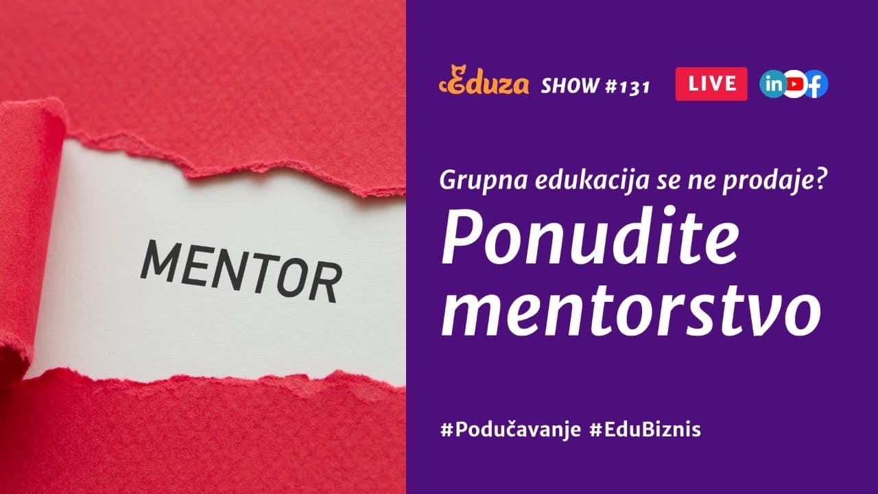 Grupna edukacija se ne prodaje? Ponudite 1 na 1 mentorstvo