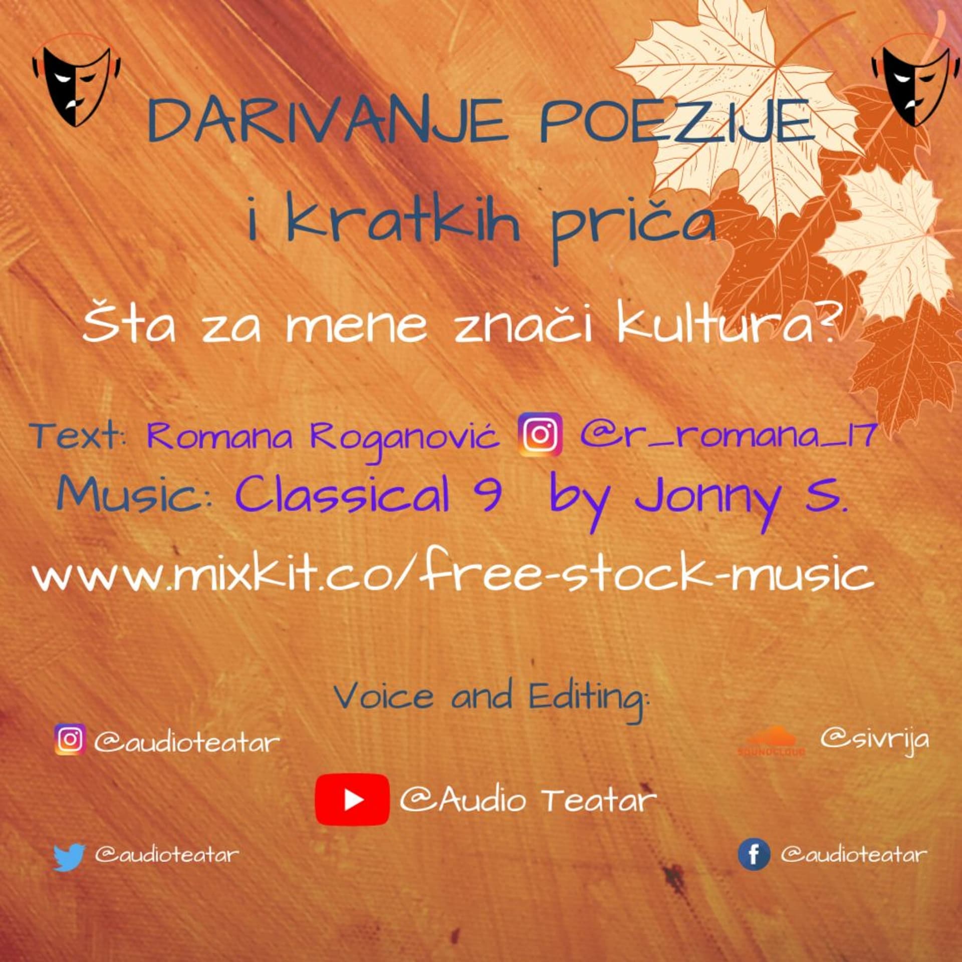 Šta za mene znači kultura tekst: Romana Roganović govori: A.H.Sivrija @Audioteatar