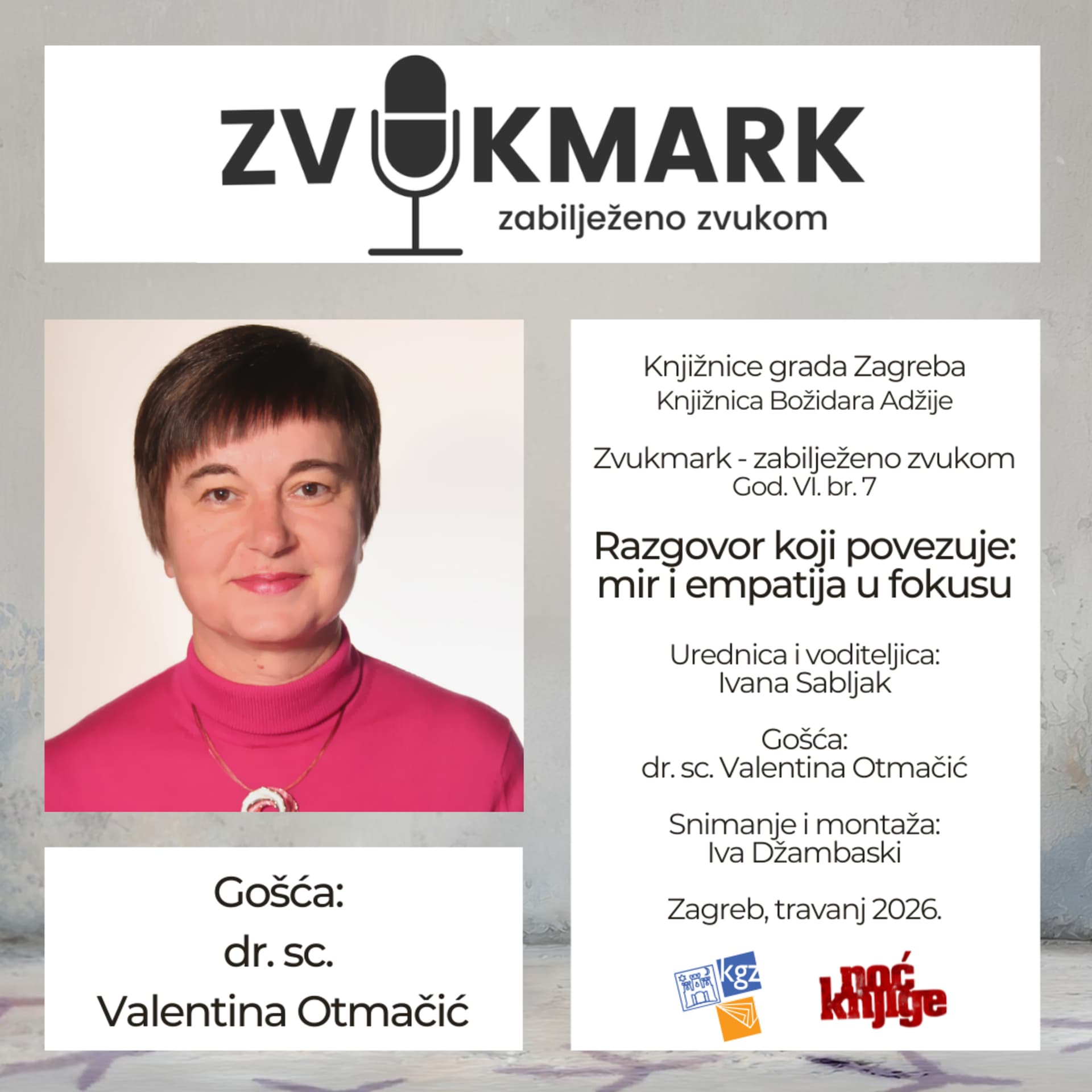 Razgovor koji povezuje: mir i empatija u fokusu: dr. sc. Valentina Otmačić